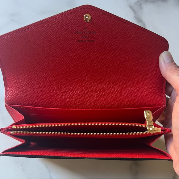 AUTHENTIC LIKE NEW Louis Vuitton Monogram Poppy Sarah Wallet - Picture 7 of 14